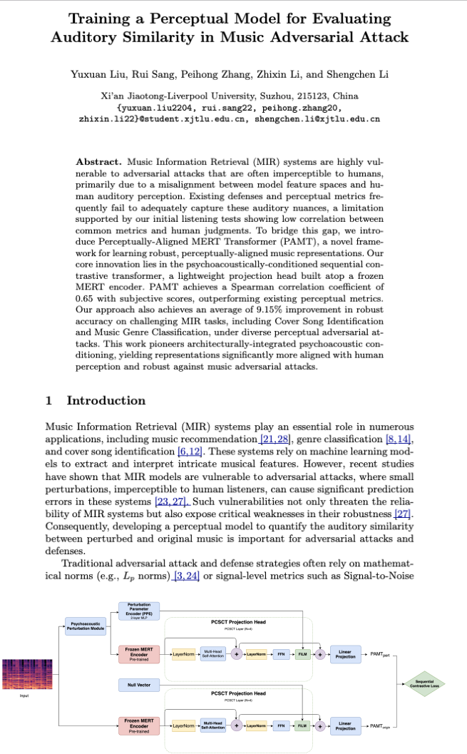 Training a Perceptual Model for Evaluating Auditory Similarity in Music Adversarial Attack